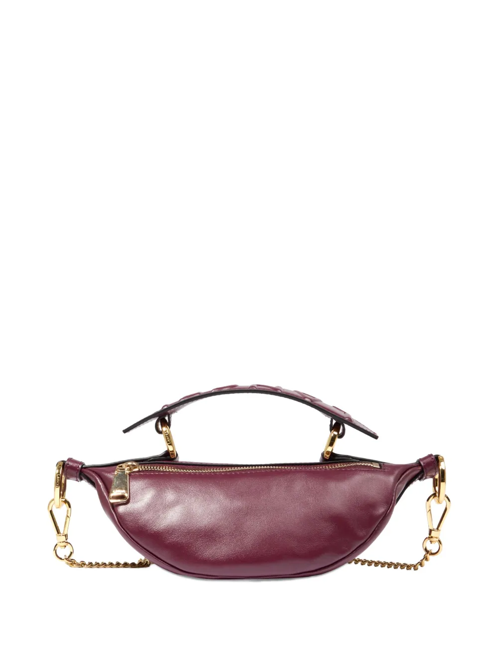Lancel mini Origami zip quilted-handle chain crossbody bag Paars