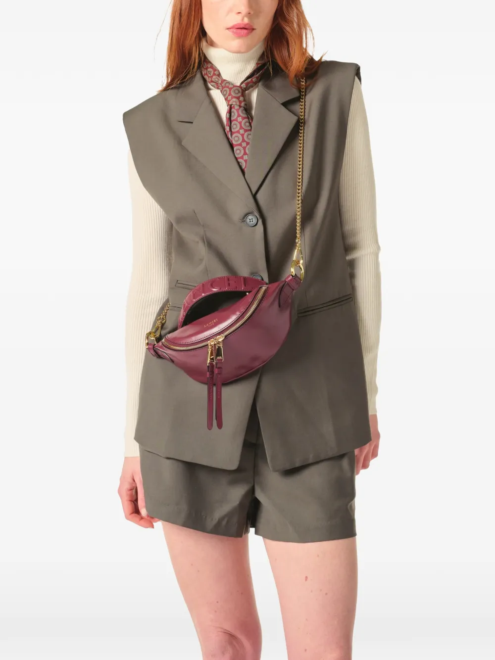  Lancel Mini Origami Zip Quilted-handle Chain Crossbody Bag - Purple 