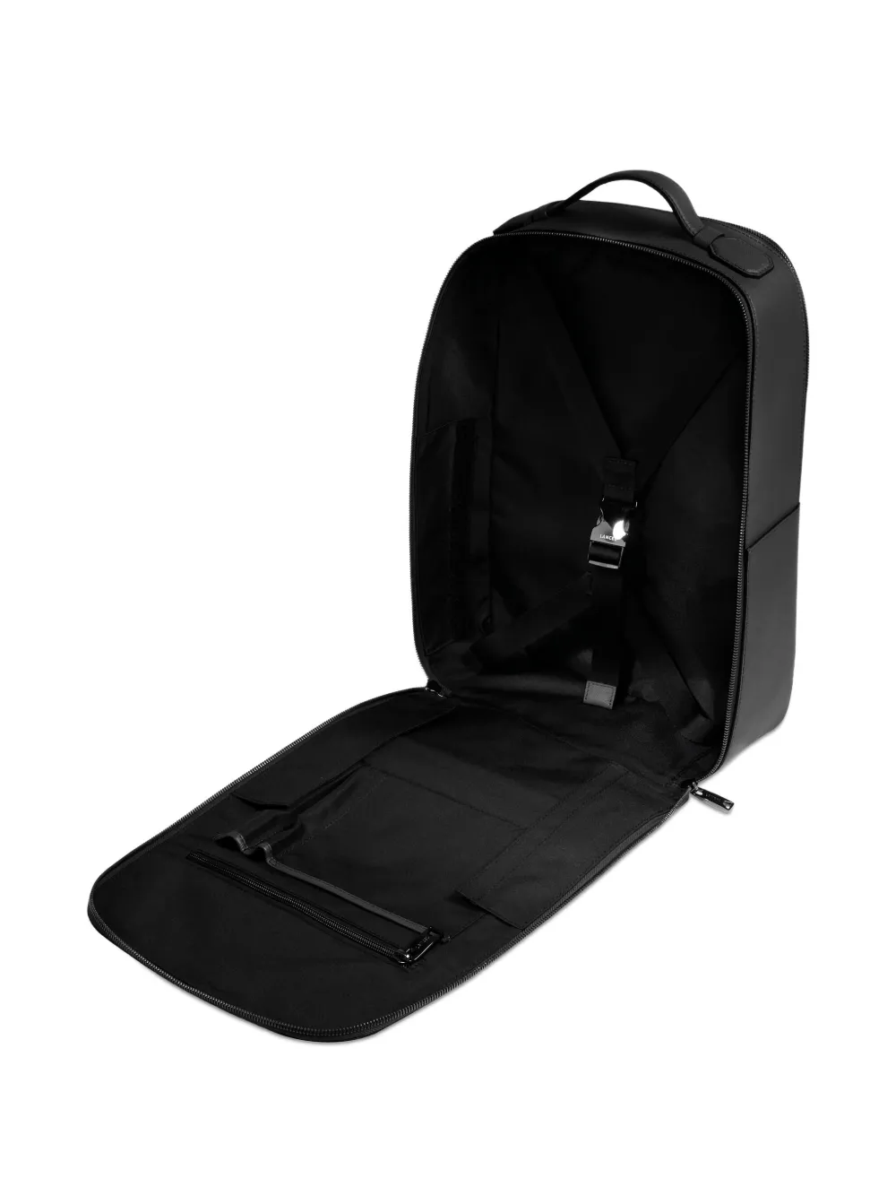 Lancel leather top-handle backpack Zwart