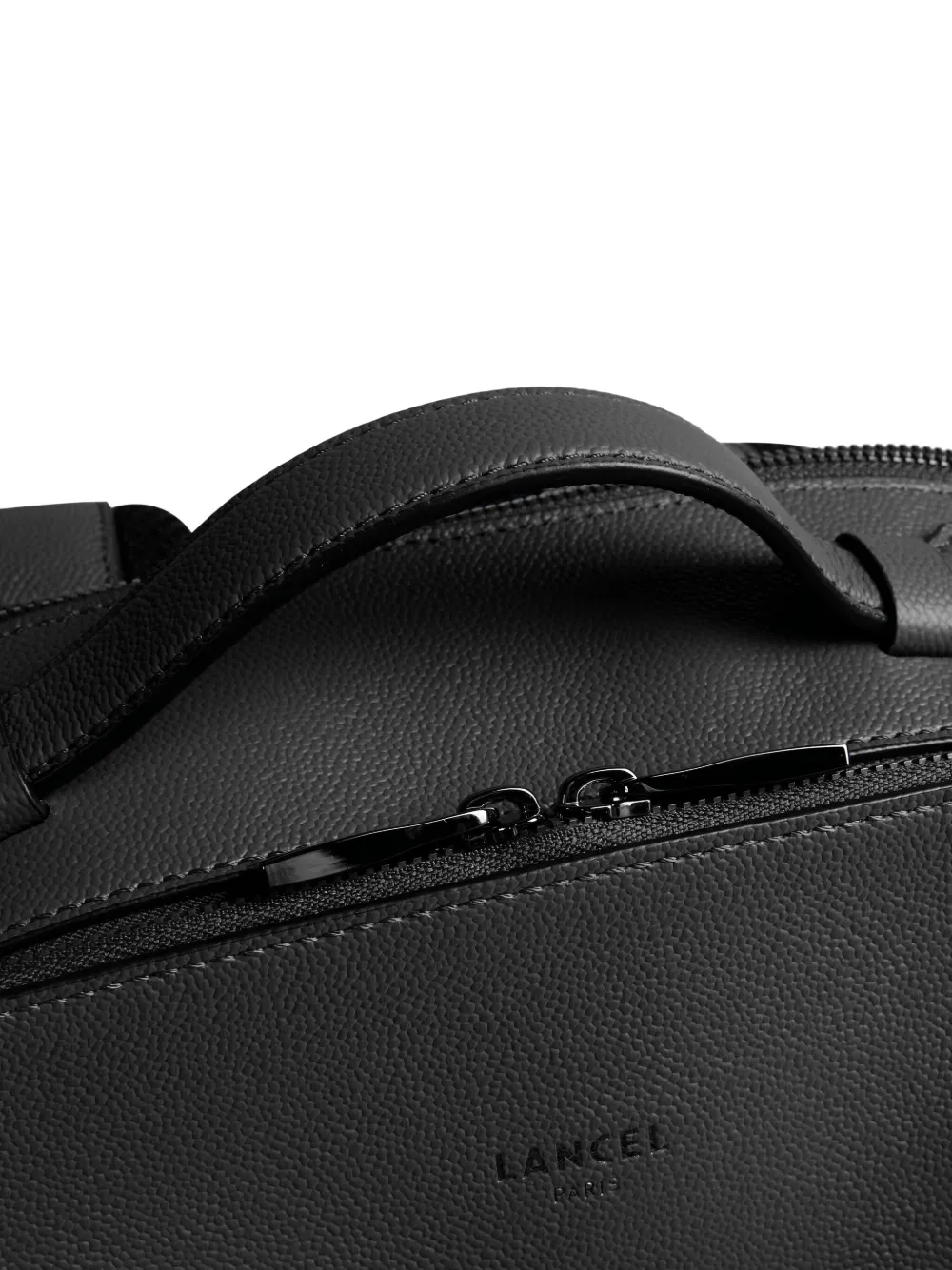 Lancel leather top-handle backpack Zwart
