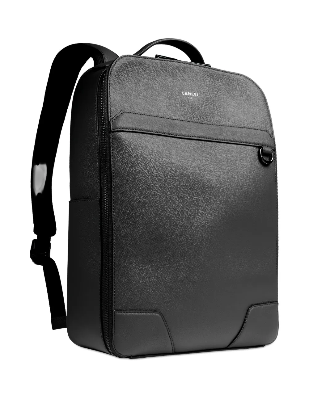 Lancel leather top-handle backpack Zwart