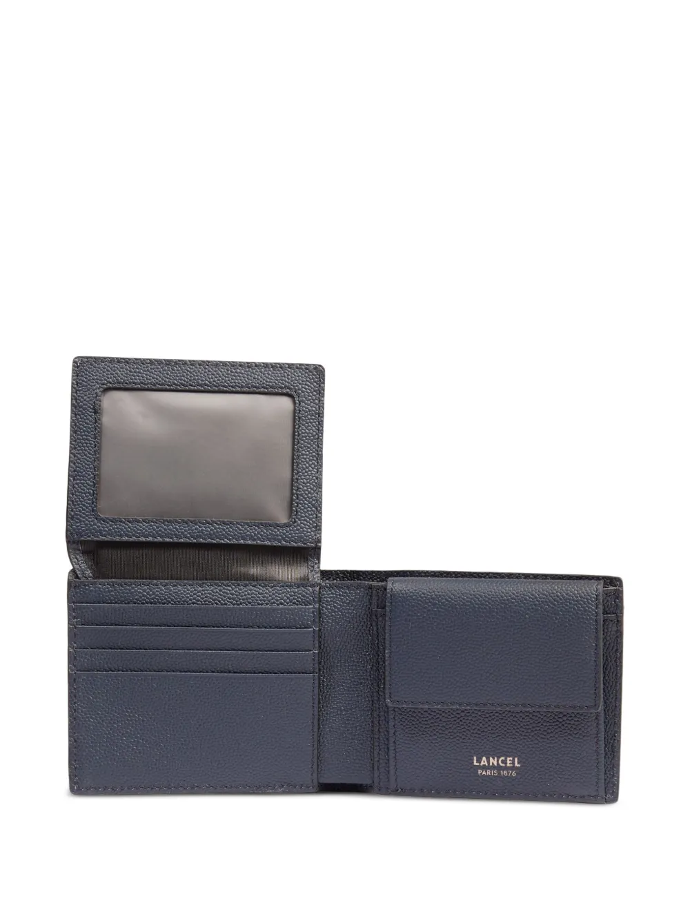 Lancel Leather Compact Wallet In Blue