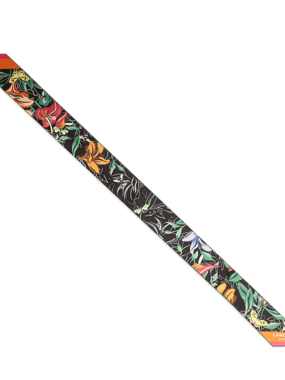 Lancel Zijden haarband met bloemenpatroon - Zwart