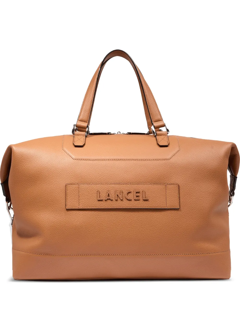 Lancel Ninon leren reistas met logopatch Beige