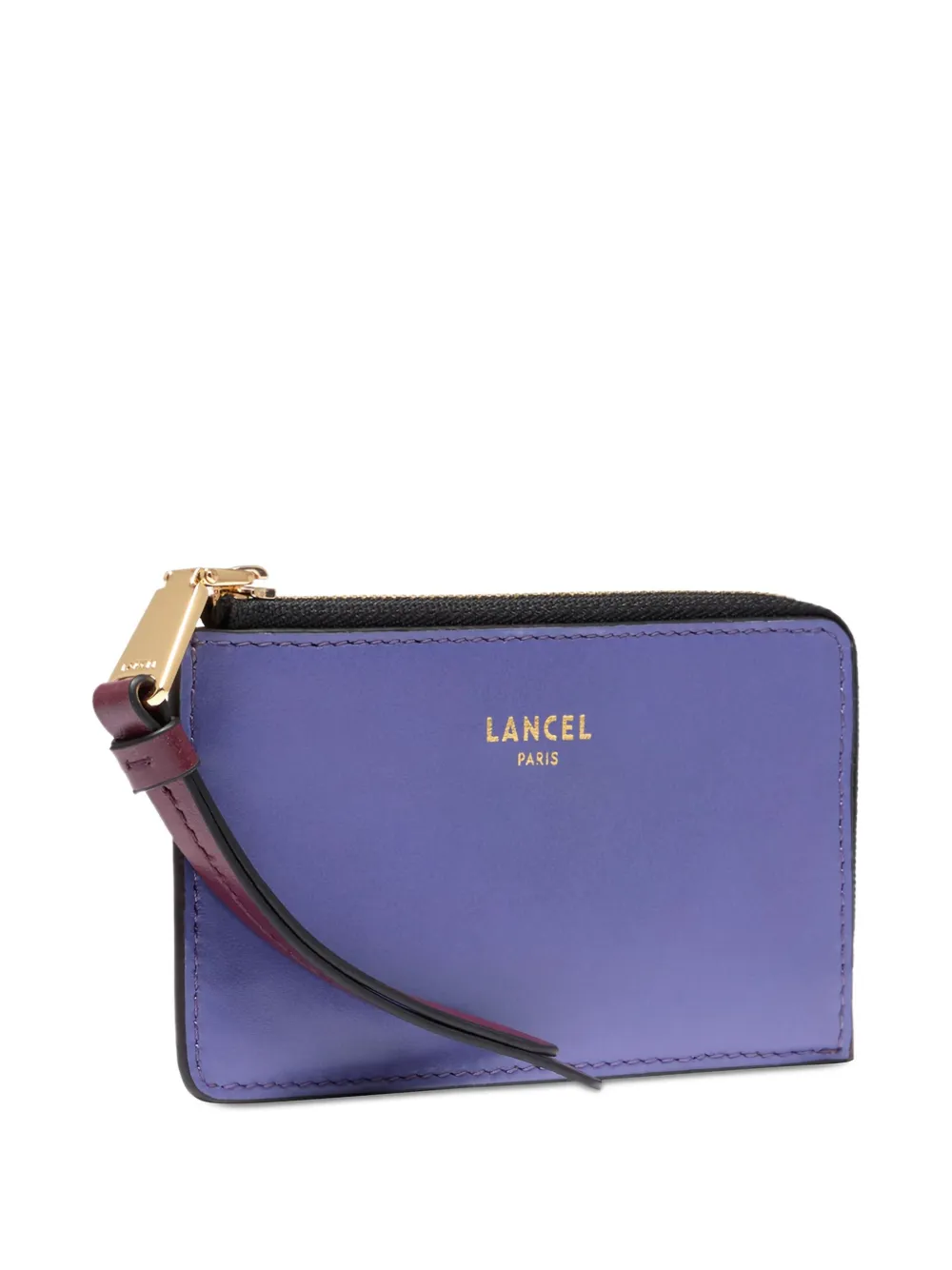 Lancel Zip-fastening Leather Card Holder In Purple
