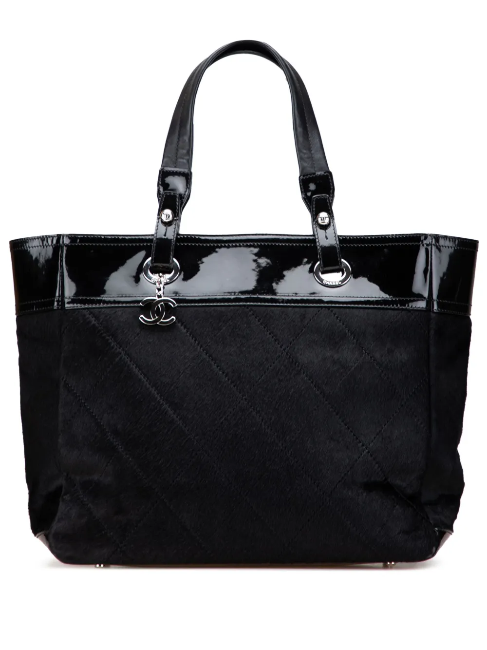 2006-2008 Medium Quilted Pony Hair and Patent Paris Biarritz tote bag