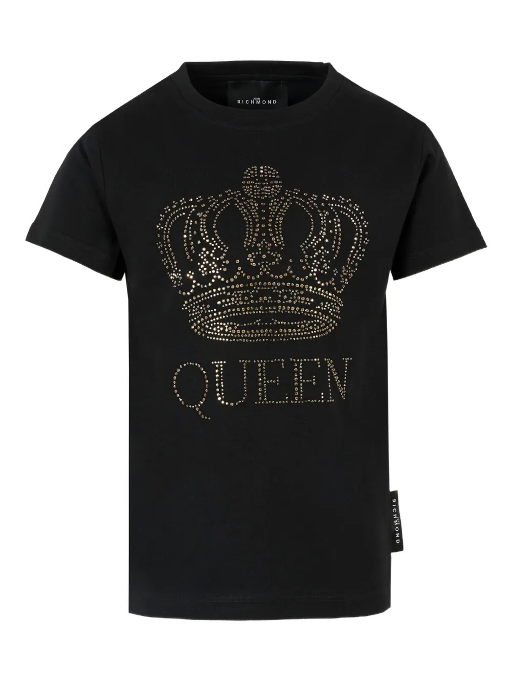 John Richmond Junior rhinestone-embellished crown T-shirt Zwart