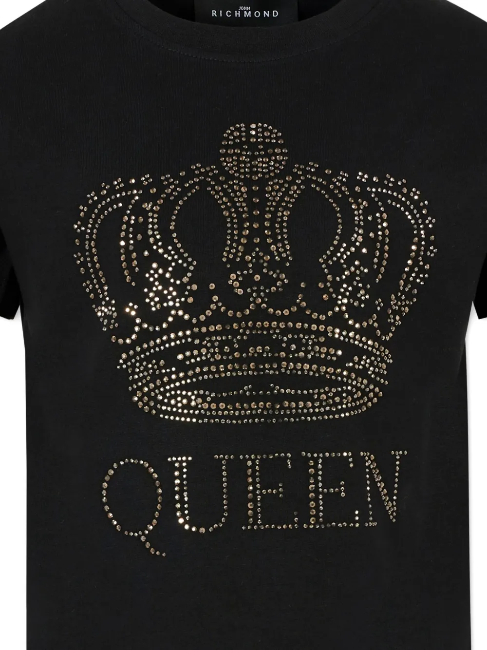 John Richmond Junior rhinestone-embellished crown T-shirt Zwart
