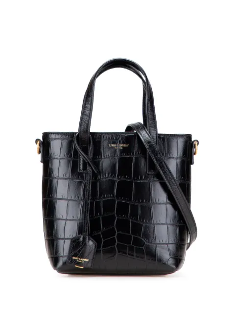 Saint Laurent Pre-Owned 2022 Mini Toy Embossed Leather Shopping Tote satchel