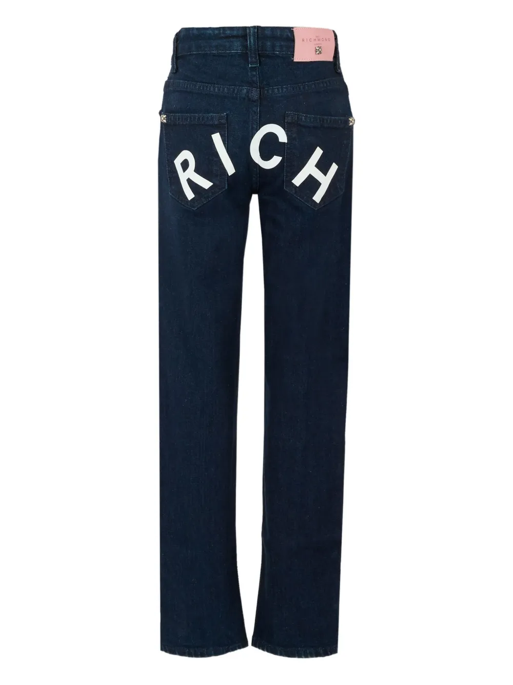 John Richmond Junior logo-detail jeans Blauw