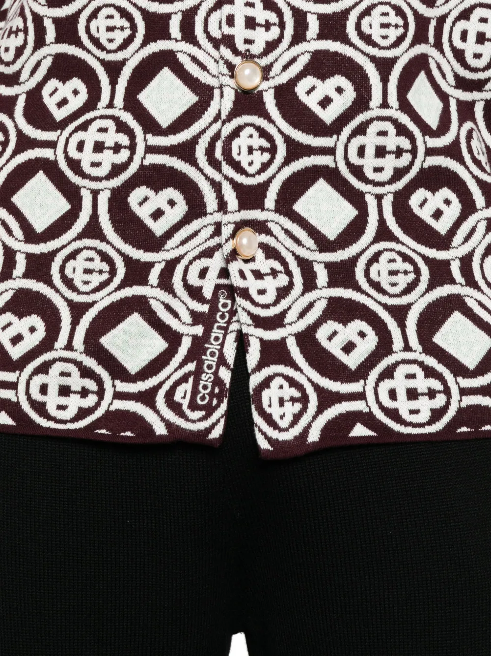 Casablanca Men Bordeaux Shirt With Classic Collar And All-over Monogram In Cotton Man In Multi