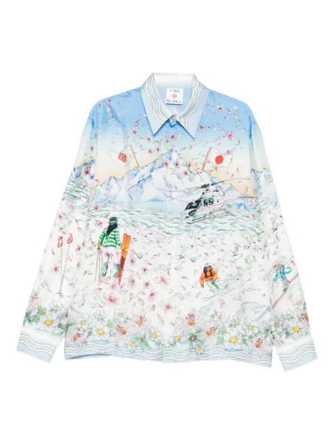 Casablanca long-sleeve graphic-print shirt