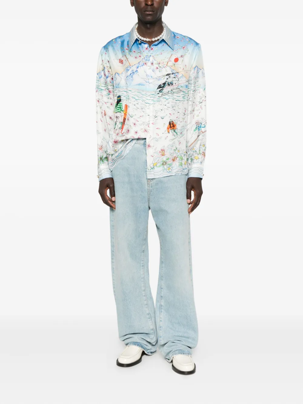 Casablanca long-sleeve graphic-print shirt | Women | Image 2