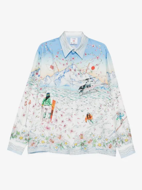 Casablanca long-sleeve graphic-print shirt