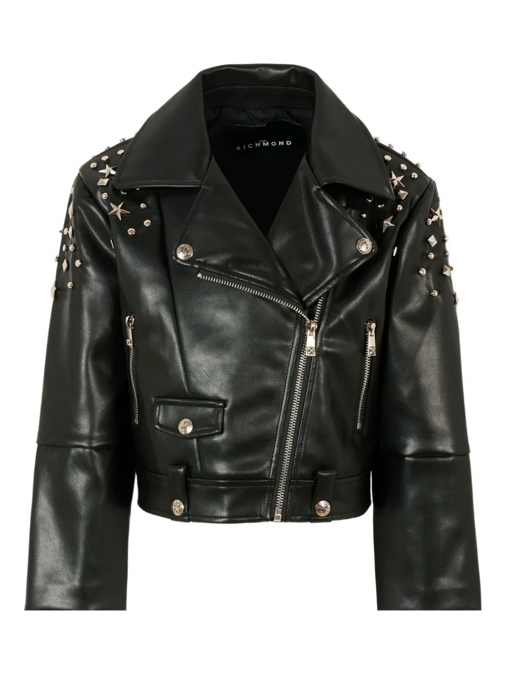 John Richmond Junior star-studded biker jacket Zwart