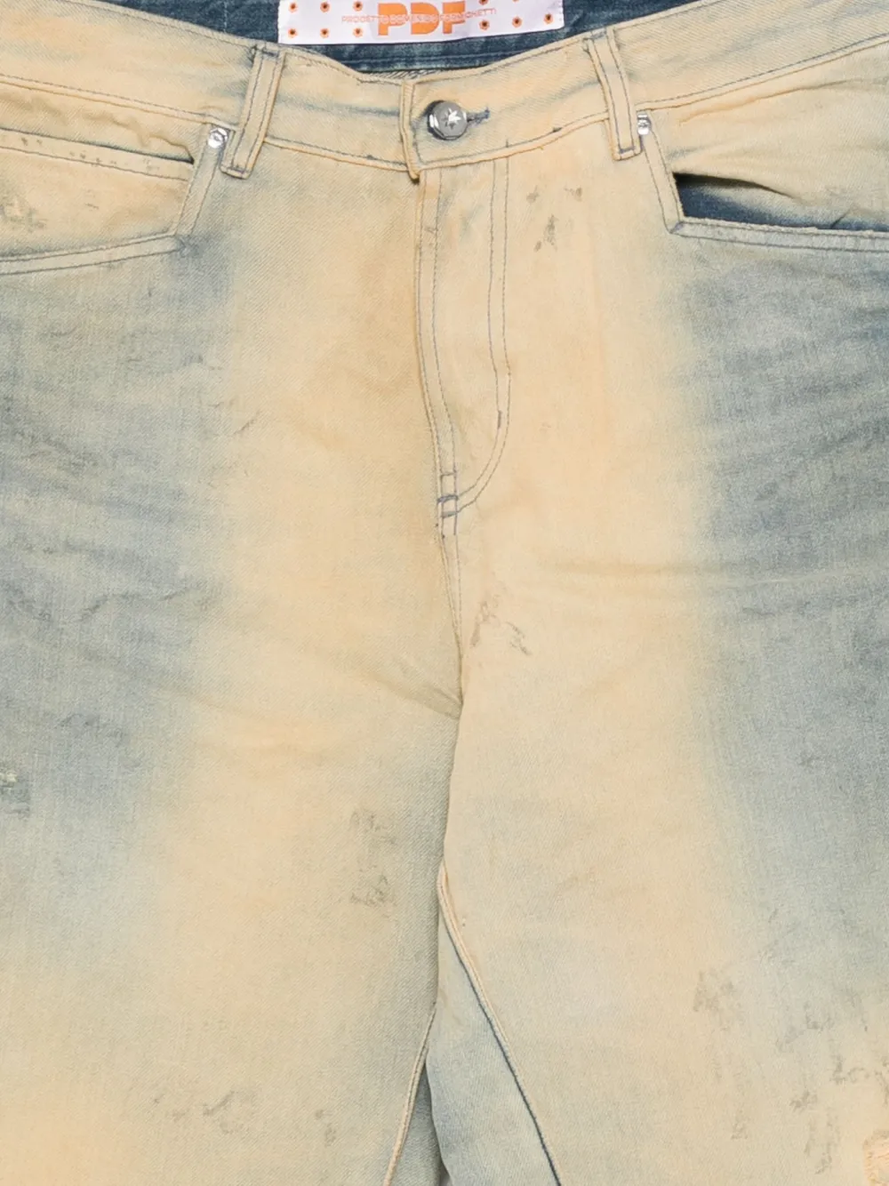 PDF Gerafelde jeans met vervaagd effect Blauw