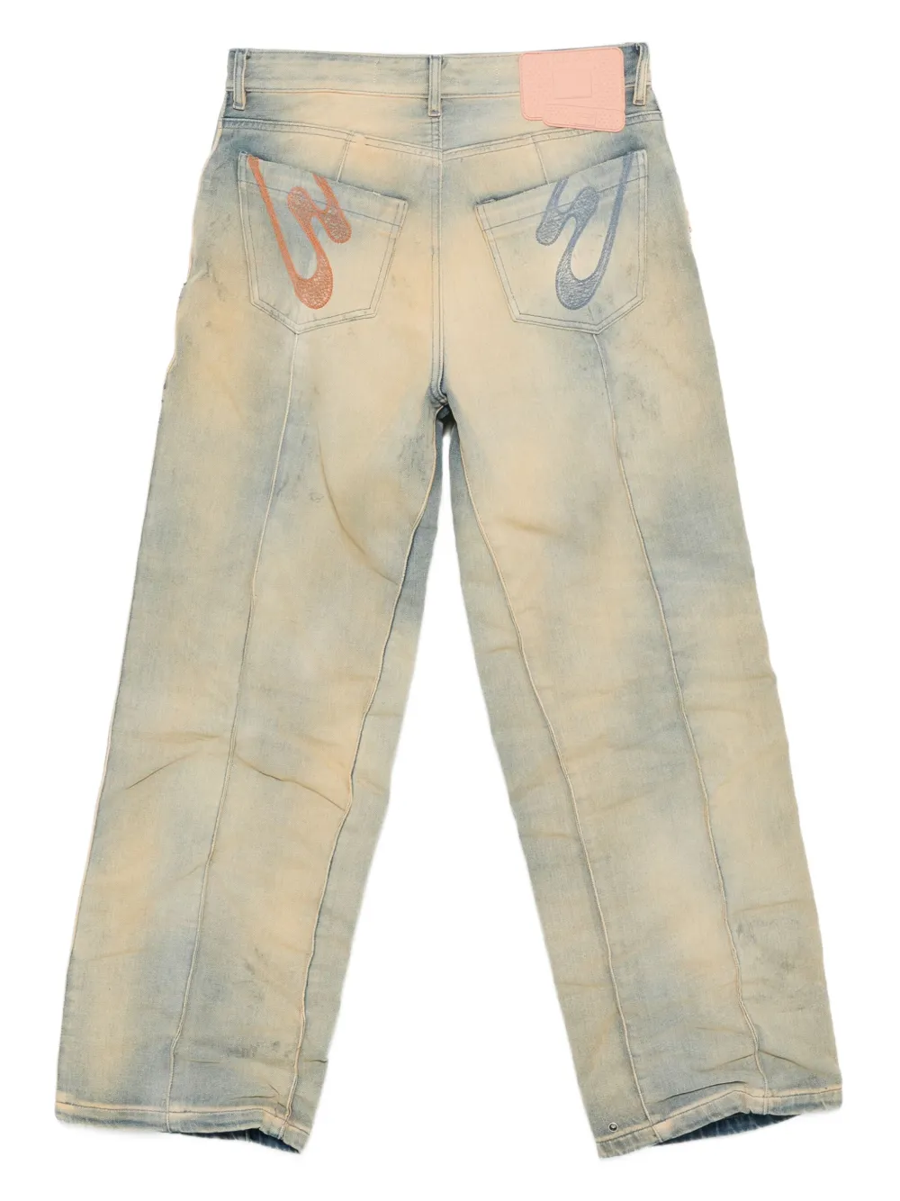 PDF Gerafelde jeans met vervaagd effect - Blauw