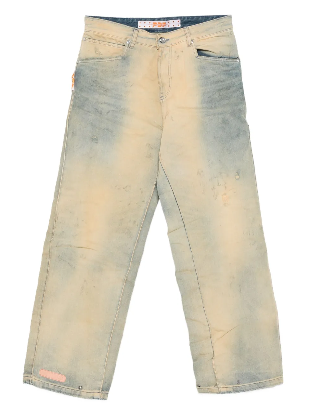 PDF Gerafelde jeans met vervaagd effect Blauw