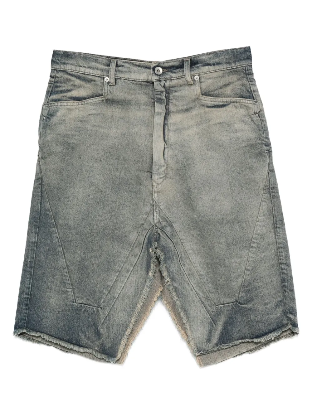 Rick Owens frayed-panelled denim skirt | Neutrals | Image 1