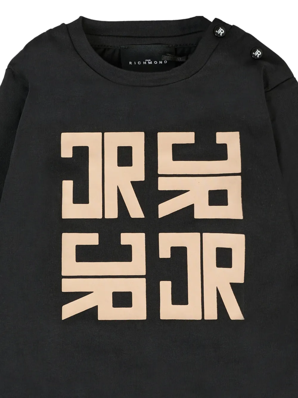 John Richmond Junior graphic-print long-sleeve T-shirt Zwart