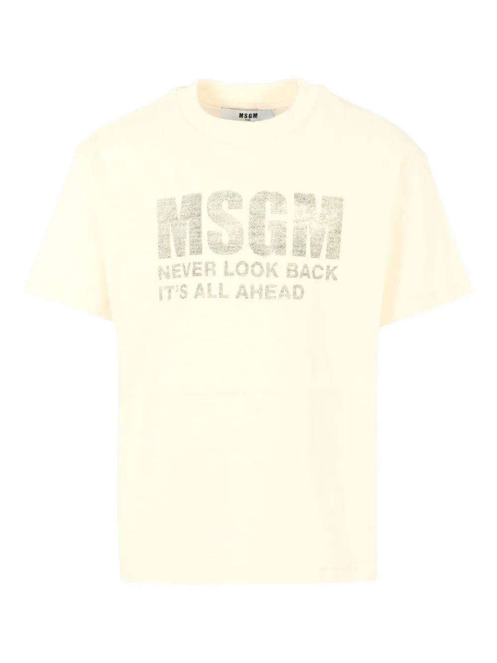 MSGM Kids logo-print short-sleeve T-shirt Beige