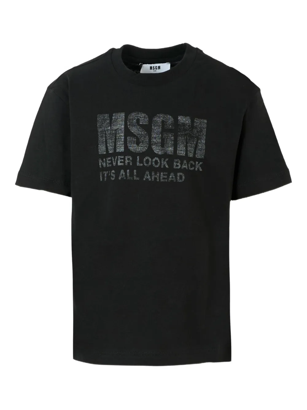 MSGM Kids slogan-embellished cotton T-shirt Zwart