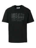 MSGM Kids slogan-embellished cotton T-shirt - Black