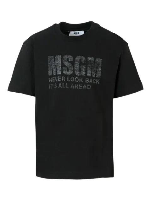 MSGM Kids slogan-embellished cotton T-shirt