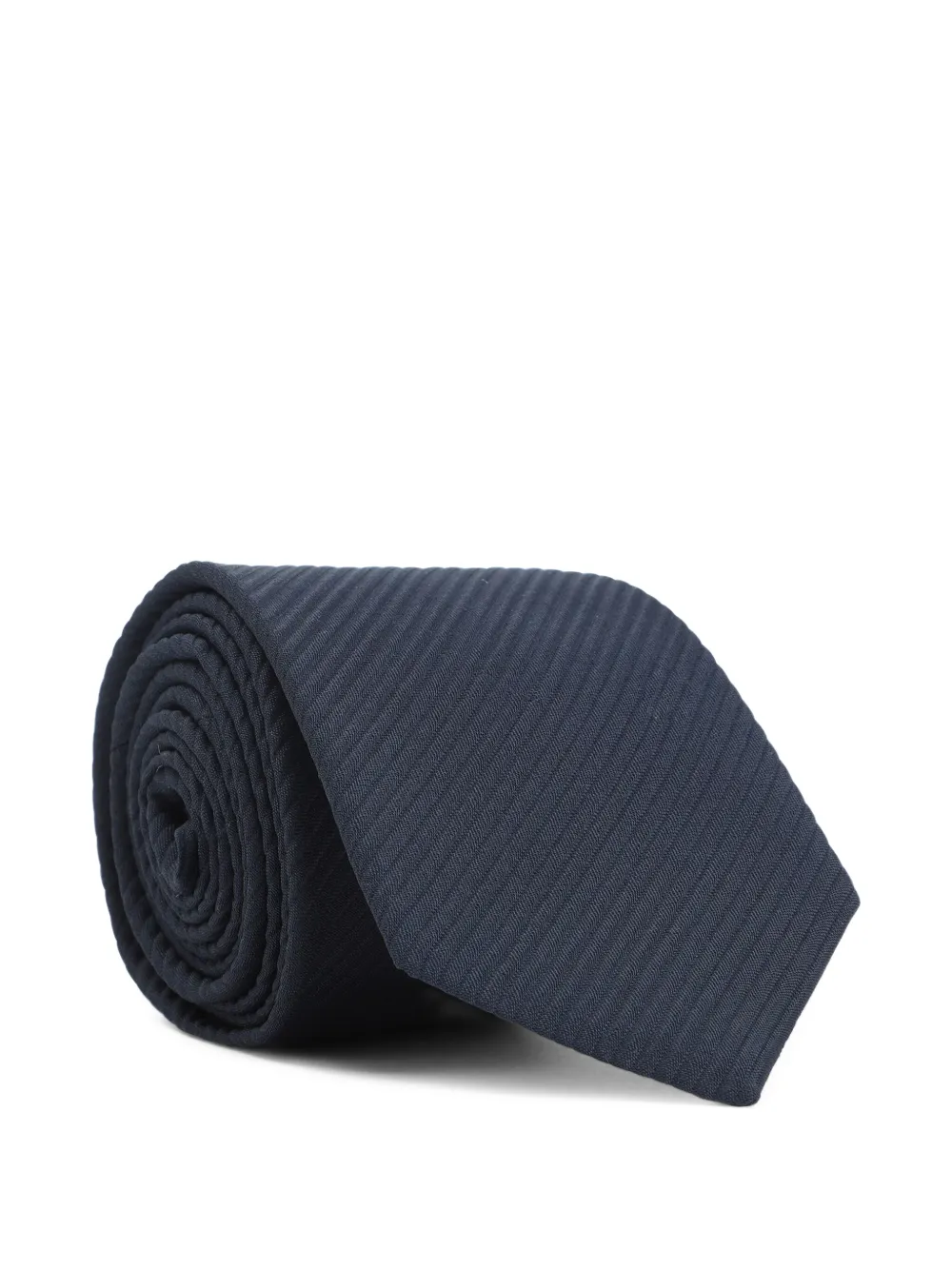 Giorgio Armani Geribbelde stropdas Blauw