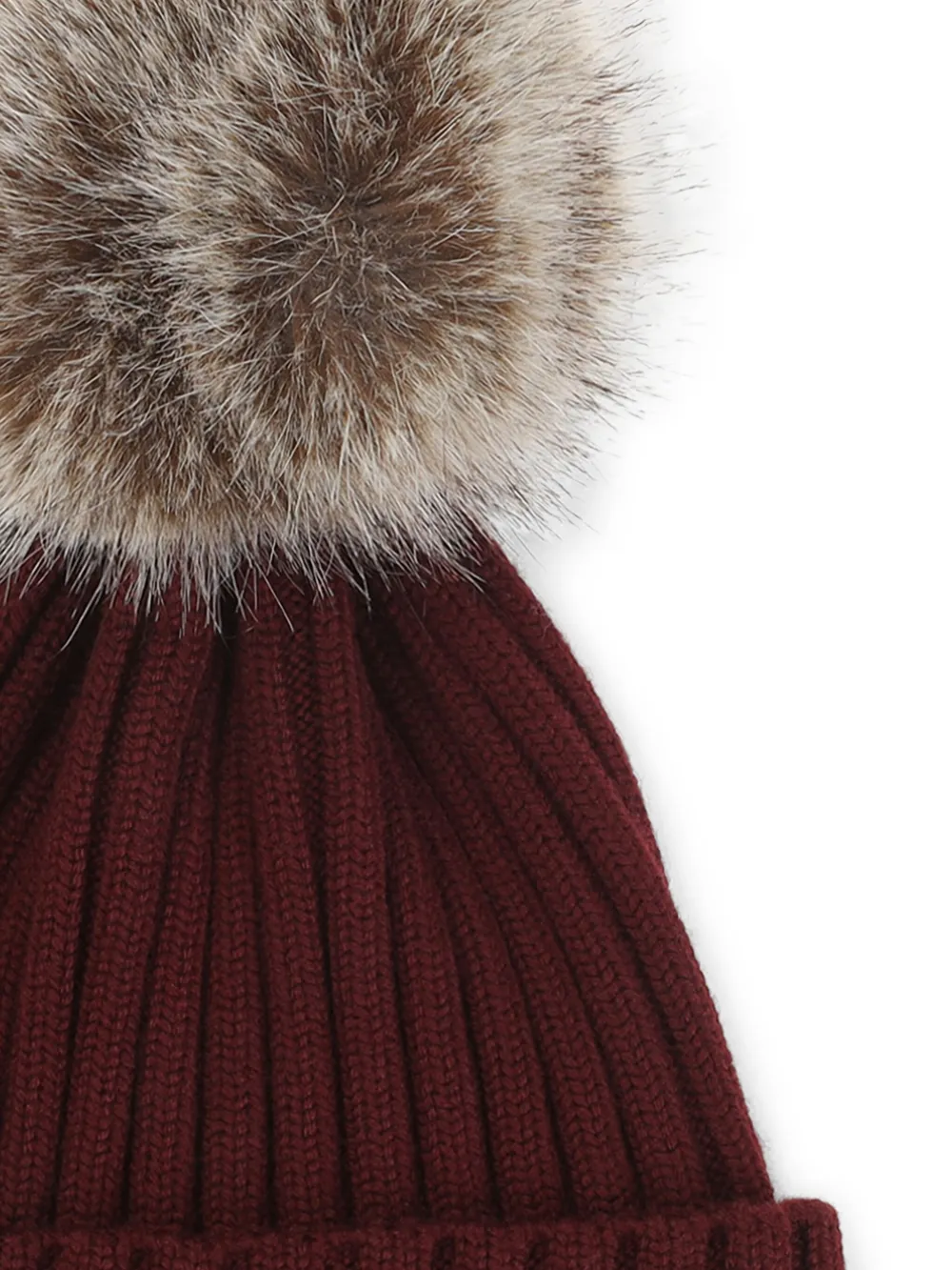 Moncler ribbed pompom-detail beanie Rood