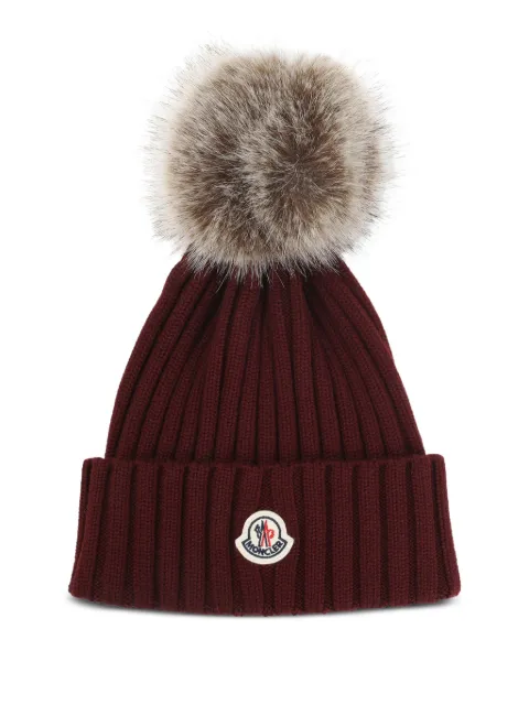 Moncler ribbed pompom-detail beanie 