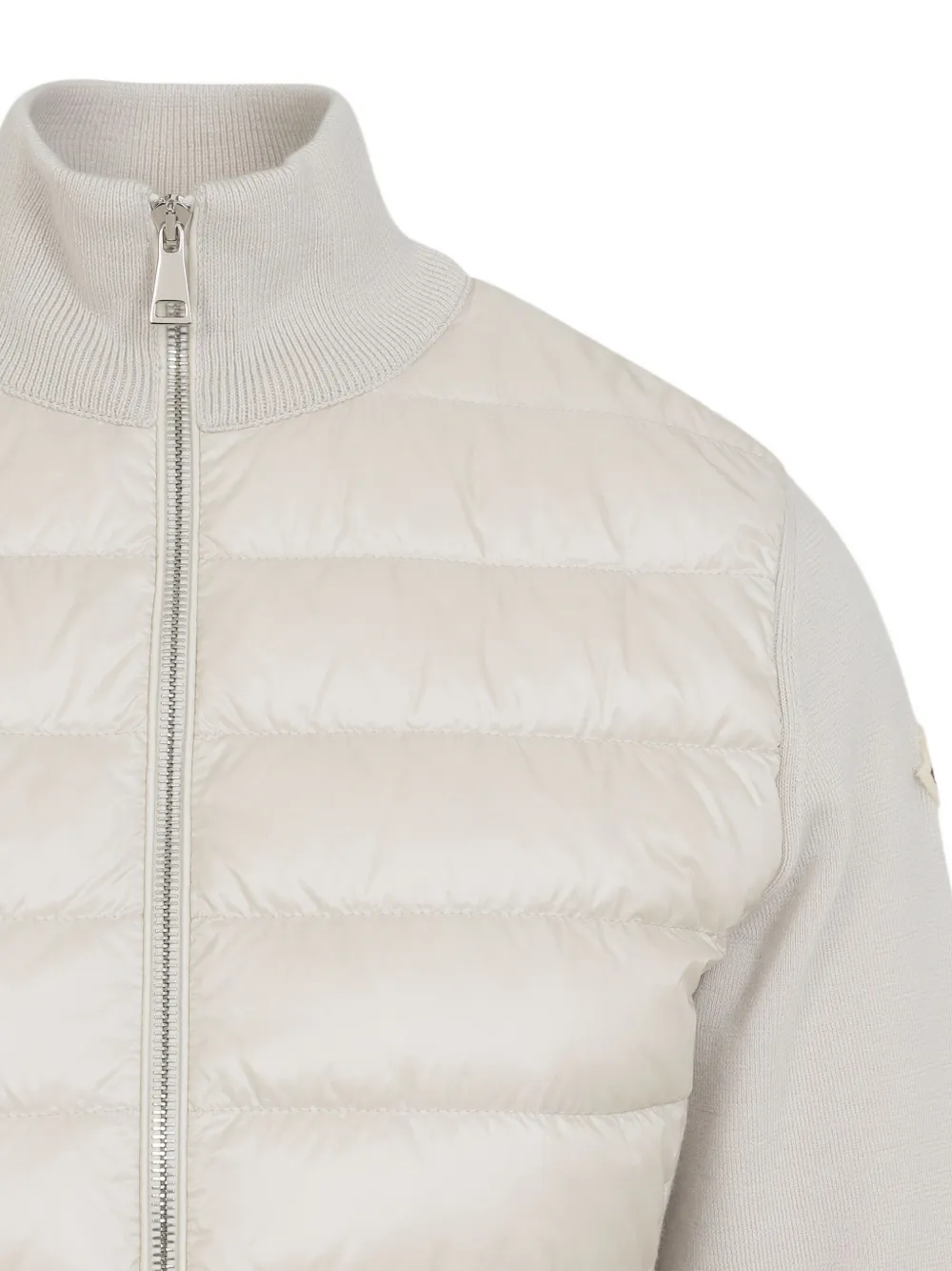 Moncler quilted knit-panel jacket Wit