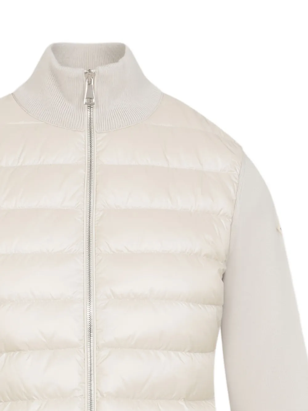 Moncler quilted knit-panel jacket Wit