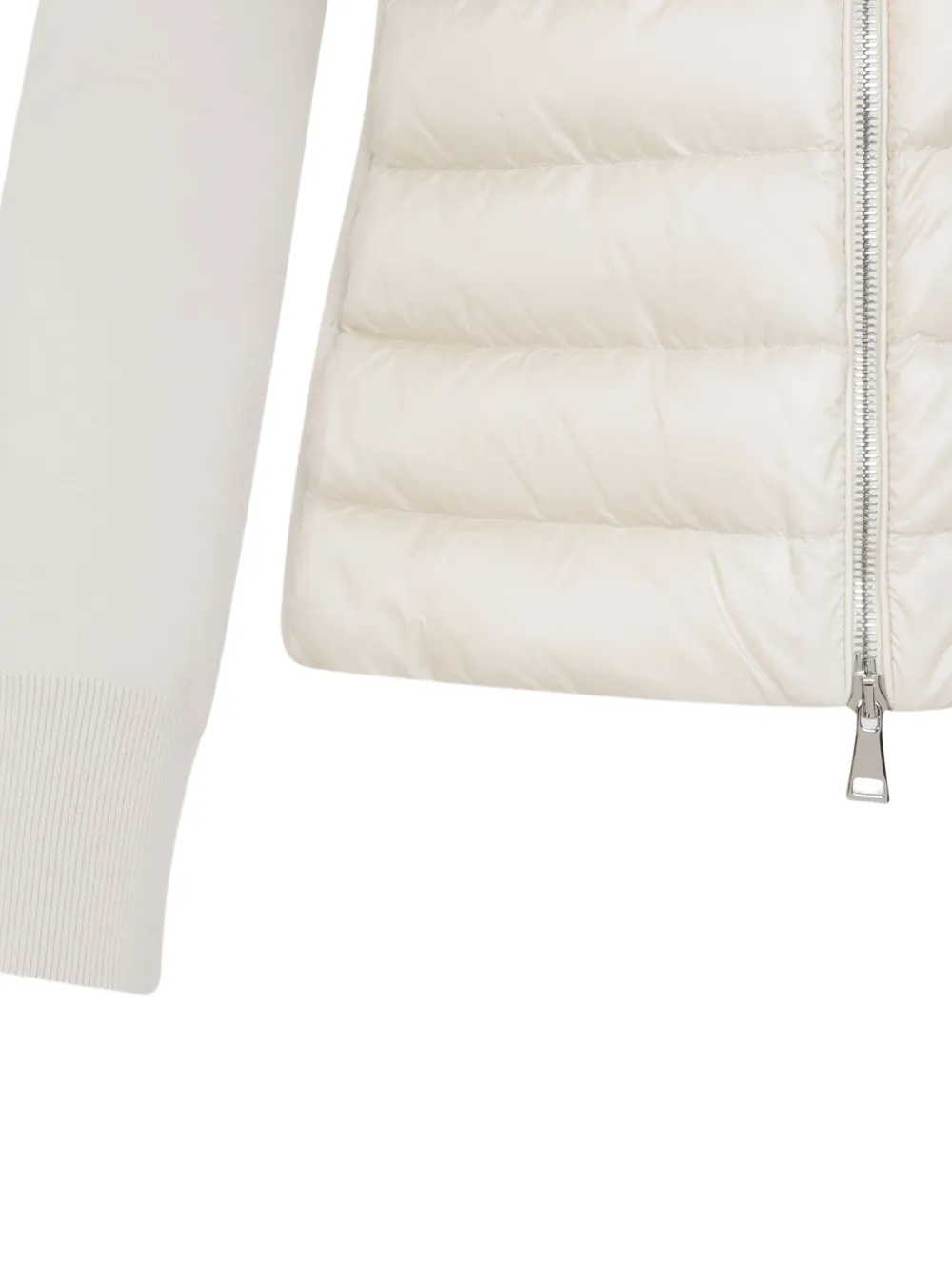 Moncler quilted knit-panel jacket Wit