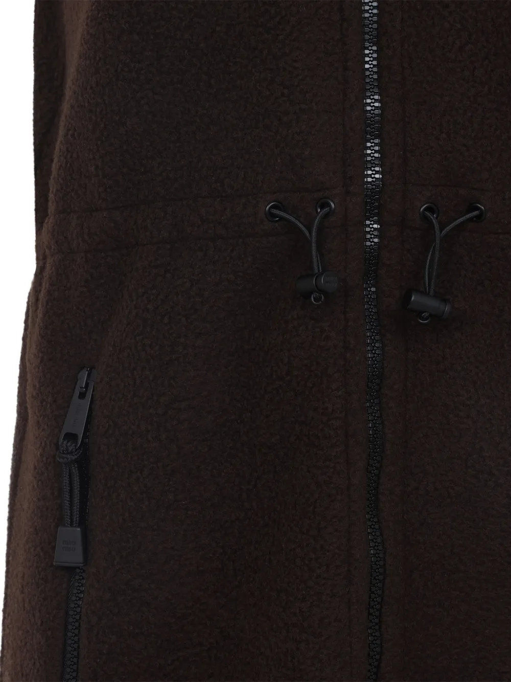 Miu Fleece mini-jurk met rits Zwart