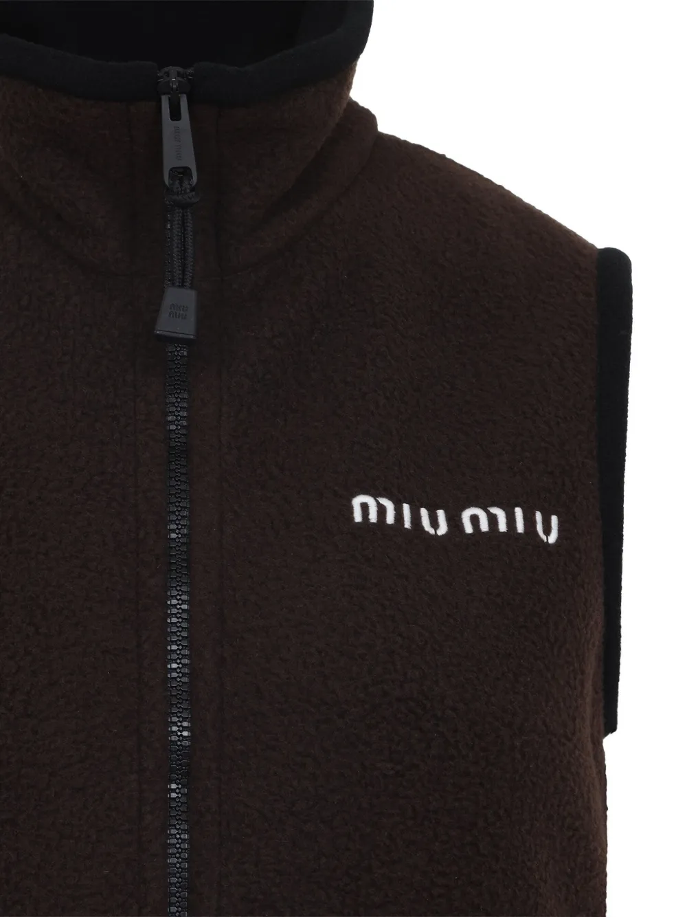Miu Fleece mini-jurk met rits Zwart