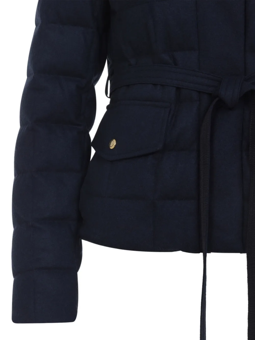 Moncler Bussettes quilted belted jacket Blauw