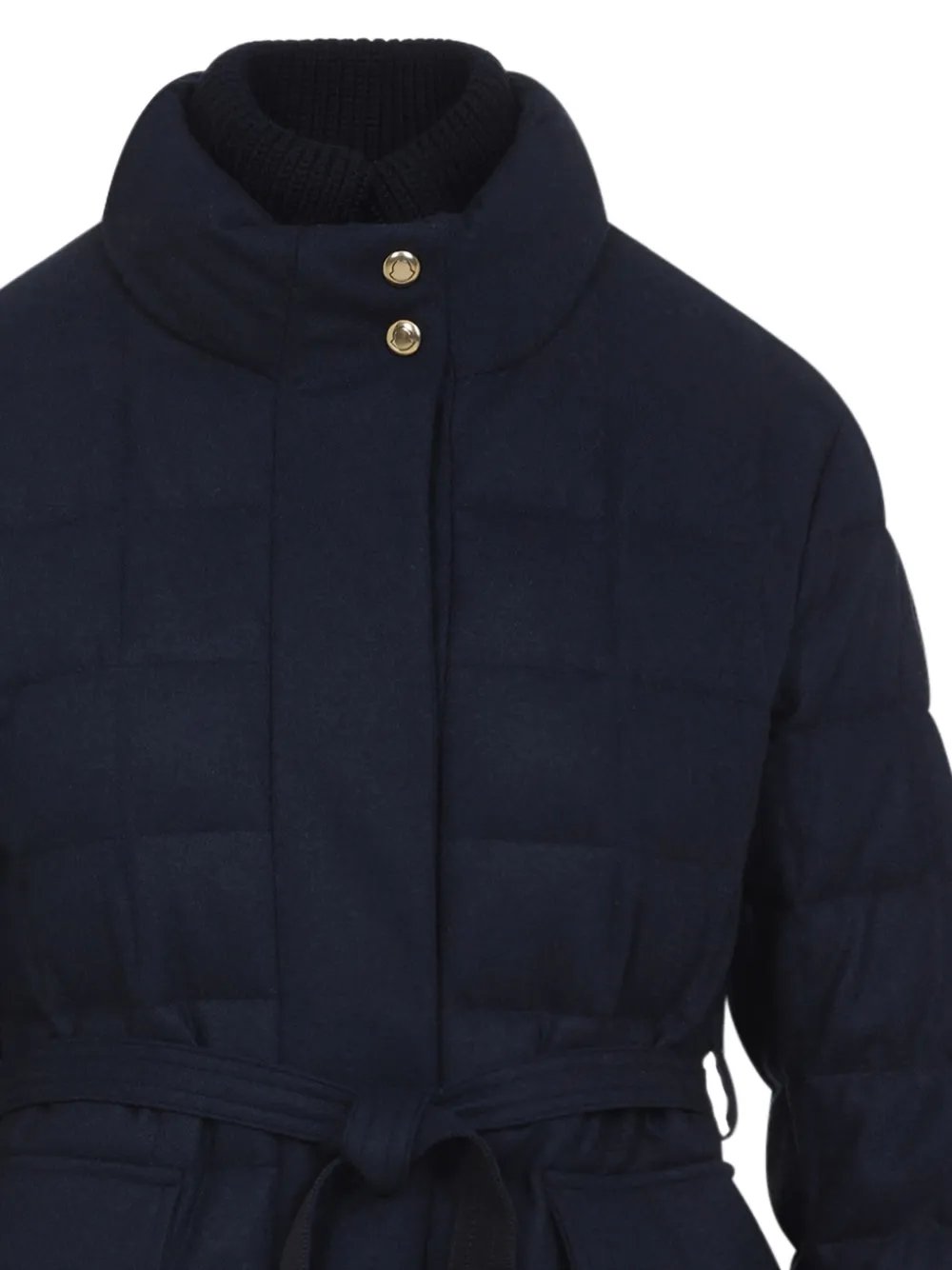 Moncler Bussettes quilted belted jacket Blauw