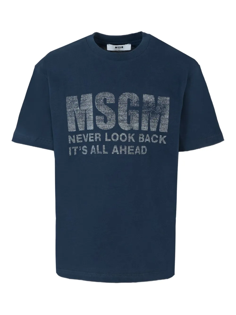 MSGM Kids short-sleeve slogan T-shirt Blauw