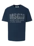 MSGM Kids short-sleeve slogan T-shirt - Blue