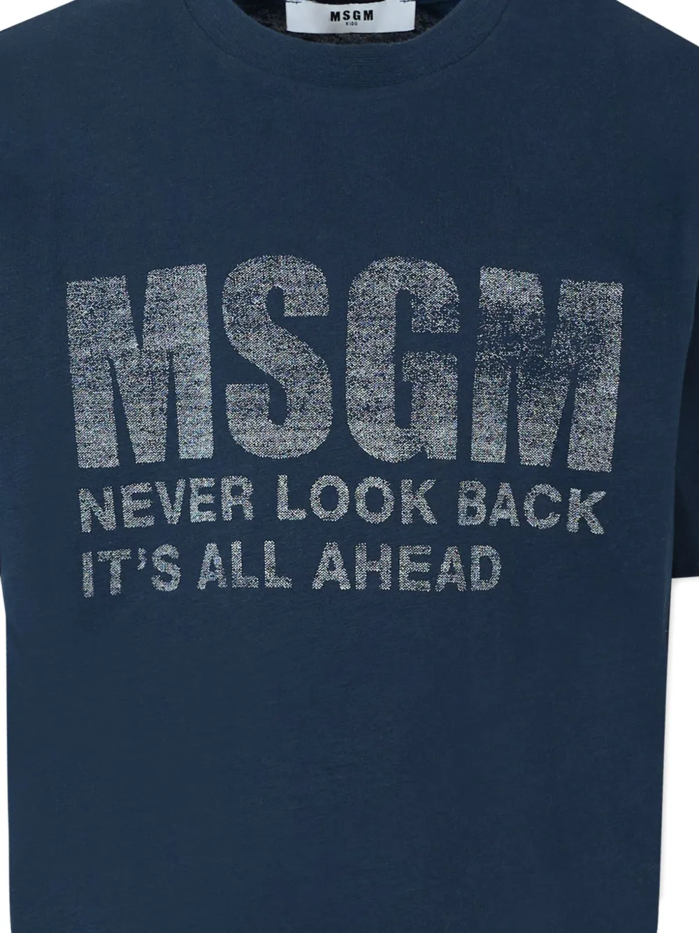 MSGM Kids short-sleeve slogan T-shirt Blauw