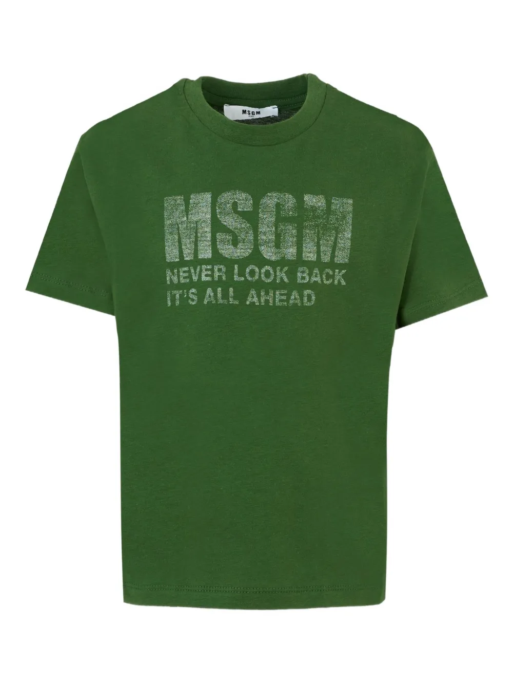 MSGM Kids logo-print short-sleeve T-shirt Groen