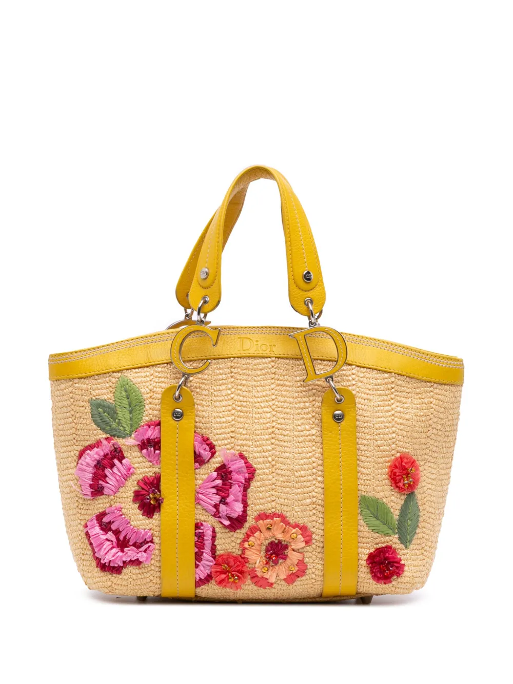 2005 Limited Edition Raffia Floral Embroidered tote bag