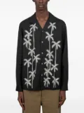 Baziszt palm-tree embroidered shirt - Black