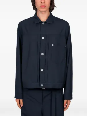 sacai コントラストパネル シャツジャケット Sacai シャツジャケット | ブラック | FARFETCH JP