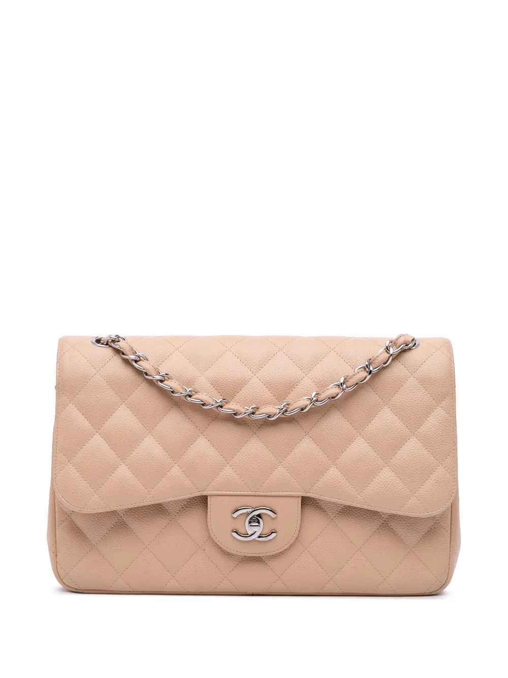 CHANEL Pre-Owned 2010-2011 Jumbo Classic Caviar Double Flap shoulder bag | Brown | Image 1