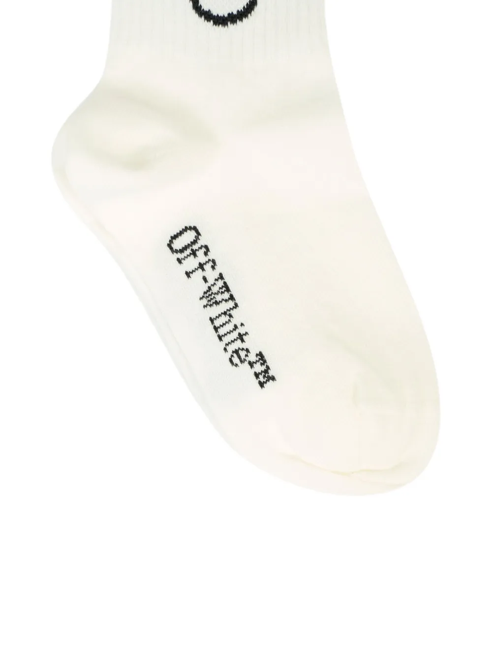 Off-White Kids Geribbelde sokken met logodetail Wit