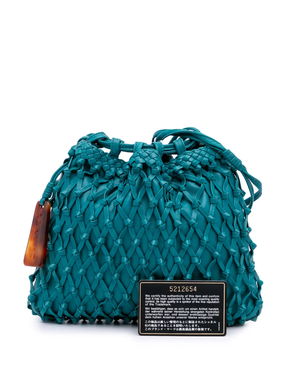 1997-1999 Woven Lambskin Drawstring Pouch Crossbody Bag