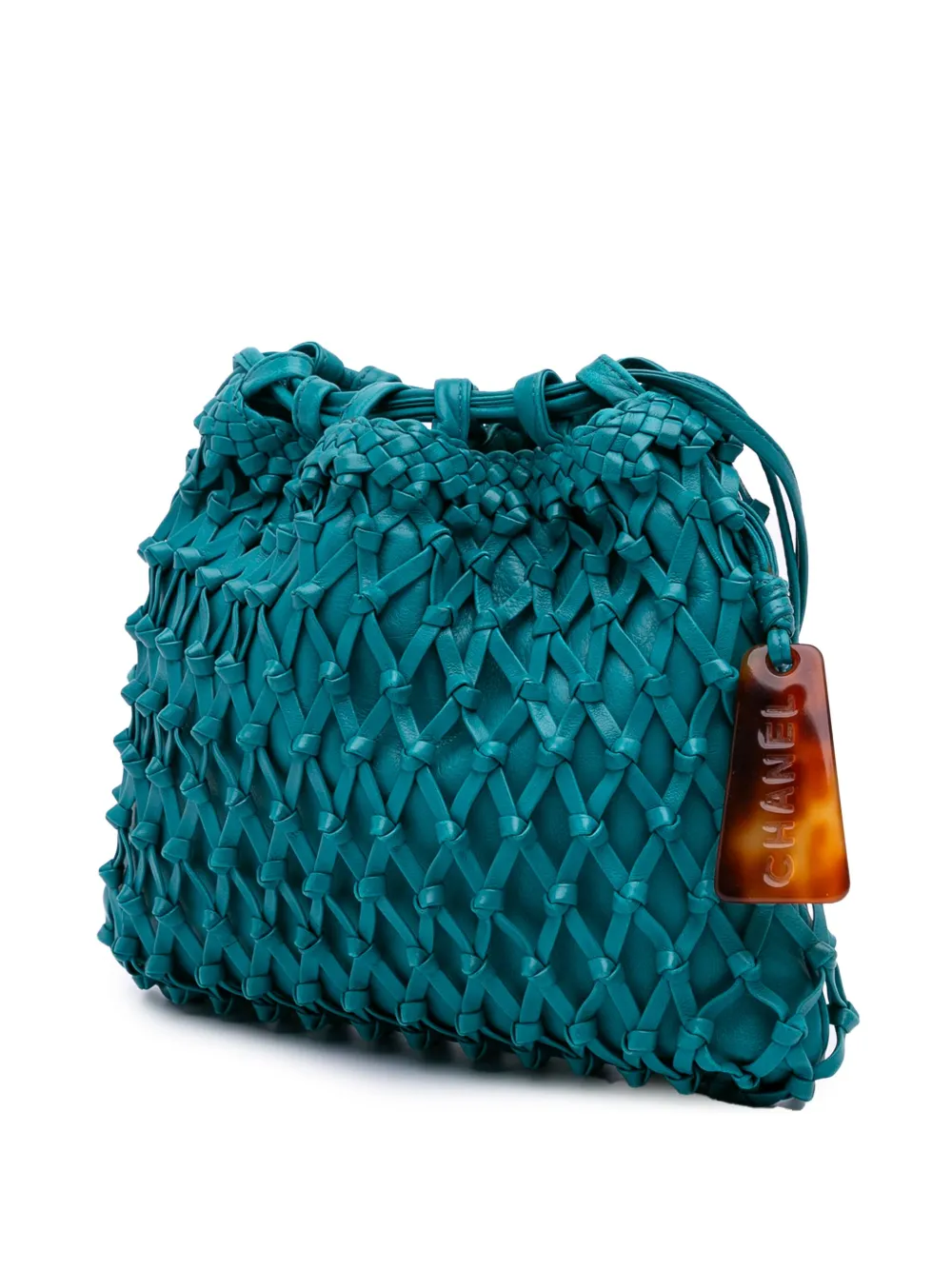 1997-1999 Woven Lambskin Drawstring Pouch Crossbody Bag