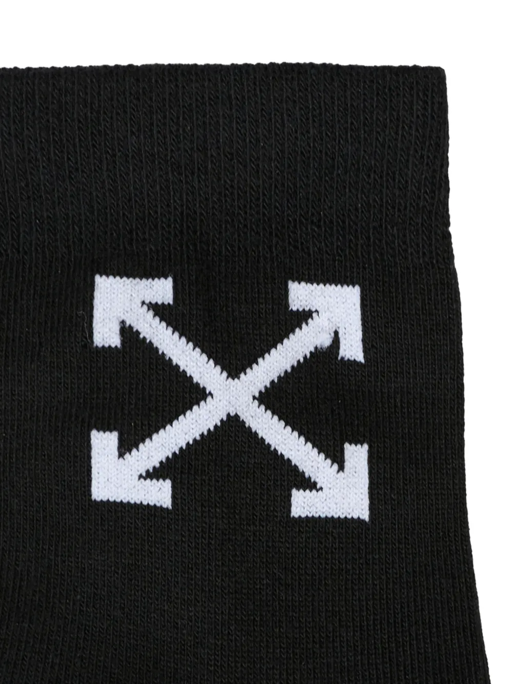 Off-White Kids Geribbelde sokken met logodetail Zwart